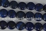 CNL451 15.5 inches 10mm flat round natural lapis lazuli beads