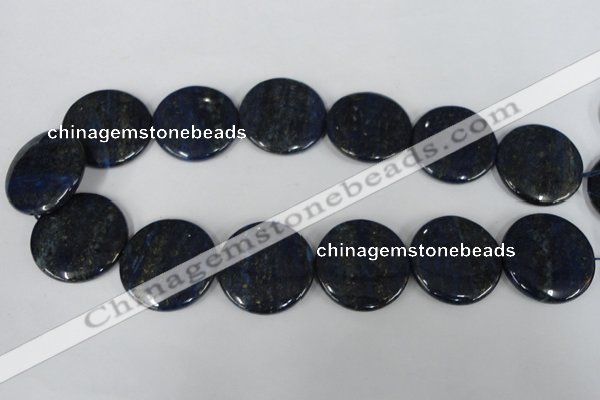 CNL459 15.5 inches 30mm flat round natural lapis lazuli beads