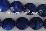 CNL473 15.5 inches 16mm faceted coin natural lapis lazuli beads