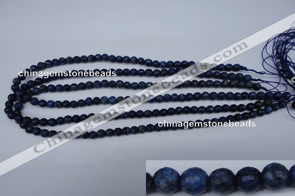 CNL601 15.5 inches 6mm faceted round natural lapis lazuli gemstone beads