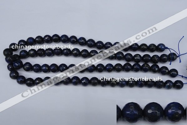 CNL603 15.5 inches 10mm faceted round natural lapis lazuli gemstone beads