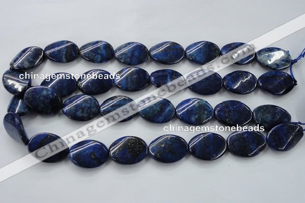 CNL704 15.5 inches 18*25mm twisted oval natural lapis lazuli beads