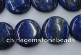 CNL734 15.5 inches 18mm flat round natural lapis lazuli gemstone beads