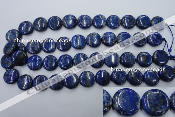 CNL734 15.5 inches 18mm flat round natural lapis lazuli gemstone beads