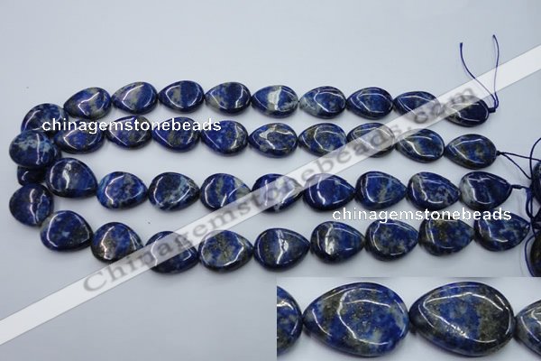 CNL745 15*20mm flat teardrop natural lapis lazuli gemstone beads