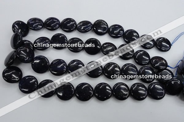 CNL928 15.5 inches 20mm flat round natural lapis lazuli gemstone beads