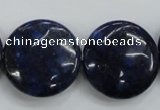 CNL929 15.5 inches 25mm flat round natural lapis lazuli gemstone beads