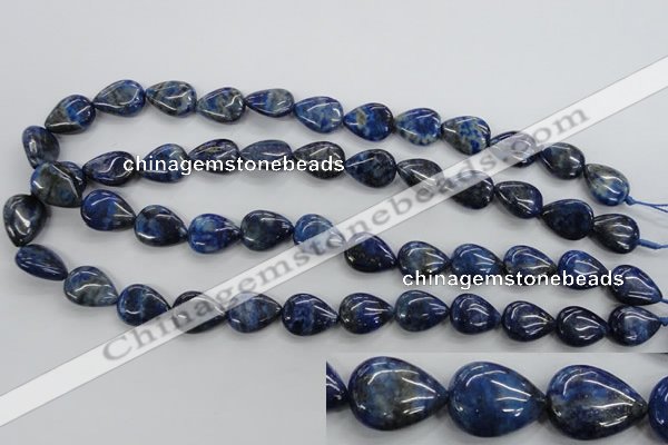 CNL955 15.5 inches 12*16mm flat teardrop natural lapis lazuli beads