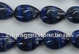 CNL956 15.5 inches 13*18mm flat teardrop natural lapis lazuli beads