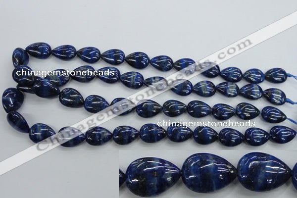 CNL956 15.5 inches 13*18mm flat teardrop natural lapis lazuli beads