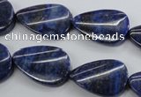 CNL985 15.5 inches 17*25mm twisted flat teardrop natural lapis lazuli beads