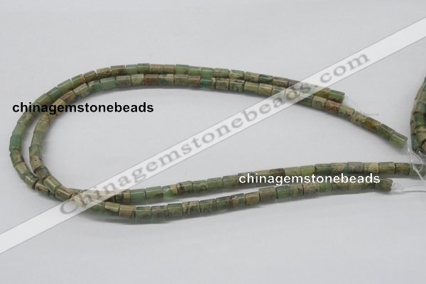 CNS07 16 inches 6*8mm cylinder natural serpentine jasper beads