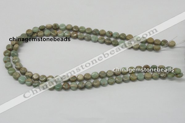 CNS08 16 inches 8mm flat round natural serpentine jasper beads