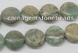 CNS10 16 inches 14mm flat round natural serpentine jasper beads