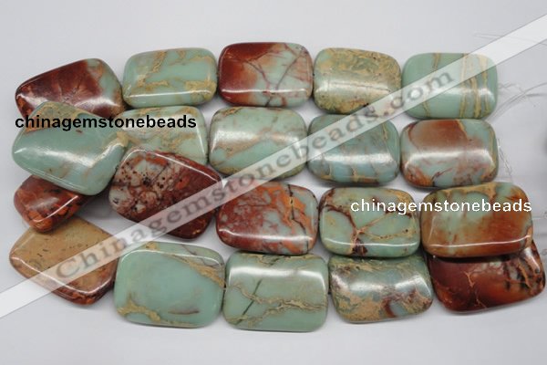 CNS115 15.5 inches 30*40mm rectangle natural serpentine jasper beads