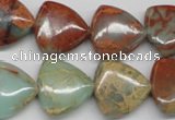 CNS117 15.5 inches 18*18mm triangle natural serpentine jasper beads