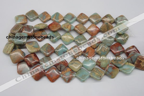 CNS121 15.5 inches 18*18mm diamond natural serpentine jasper beads