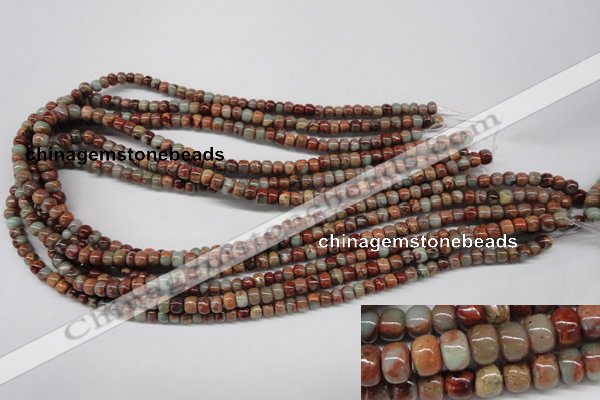 CNS128 15.5 inches 4*6mm rondelle natural serpentine jasper beads