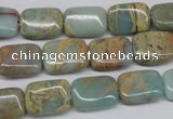 CNS145 15.5 inches 10*14mm rectangle natural serpentine jasper beads