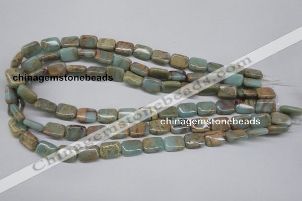 CNS145 15.5 inches 10*14mm rectangle natural serpentine jasper beads