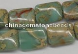 CNS148 15.5 inches 15*20mm rectangle natural serpentine jasper beads