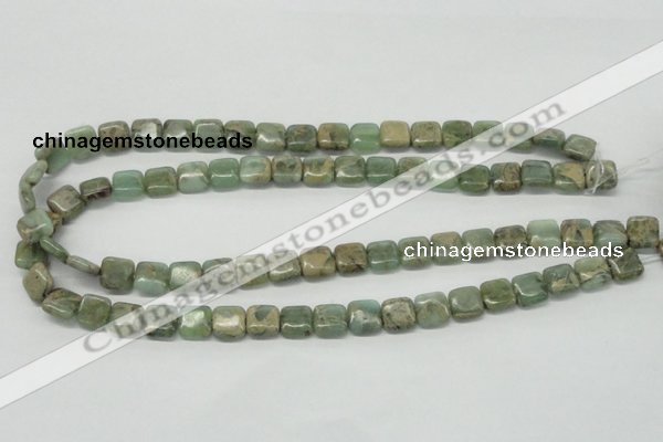 CNS15 16 inches 10*10mm square natural serpentine jasper beads