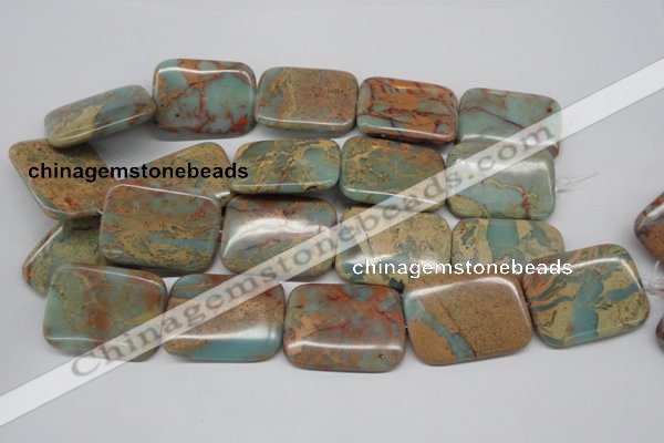 CNS152 15.5 inches 30*40mm rectangle natural serpentine jasper beads