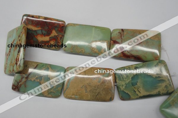 CNS153 15.5 inches 40*60mm rectangle natural serpentine jasper beads