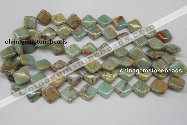 CNS156 15.5 inches 16*16mm diamond natural serpentine jasper beads