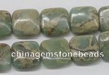 CNS16 16 inches 14*14mm square natural serpentine jasper beads