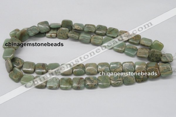 CNS16 16 inches 14*14mm square natural serpentine jasper beads