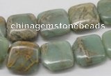 CNS17 16 inches 16*16mm square natural serpentine jasper beads