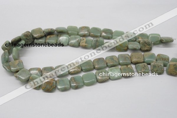 CNS17 16 inches 16*16mm square natural serpentine jasper beads