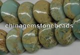 CNS175 15.5 inches 18mm flat round natural serpentine jasper beads