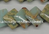 CNS180 15.5 inches 16*16mm diamond natural serpentine jasper beads