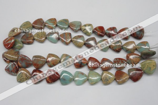 CNS184 15.5 inches 16*16mm triangle natural serpentine jasper beads