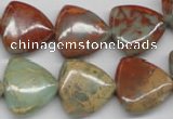 CNS185 15.5 inches 20*20mm triangle natural serpentine jasper beads