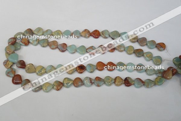 CNS186 15.5 inches 12*12mm triangle natural serpentine jasper beads