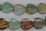 CNS187 15.5 inches 14*14mm triangle natural serpentine jasper beads