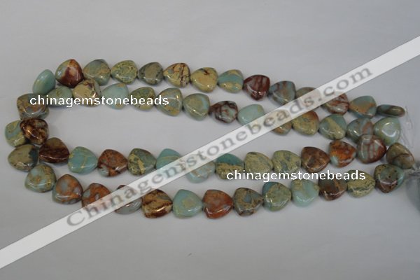 CNS187 15.5 inches 14*14mm triangle natural serpentine jasper beads