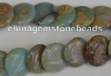 CNS191 15.5 inches 14mm flat round natural serpentine jasper beads