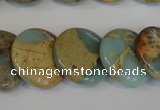 CNS192 15.5 inches 20mm flat round natural serpentine jasper beads