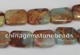 CNS194 15.5 inches 12*16mm rectangle natural serpentine jasper beads