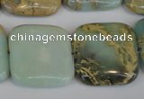 CNS195 15.5 inches 25*25mm square natural serpentine jasper beads