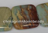 CNS196 15.5 inches 30*30mm square natural serpentine jasper beads