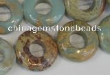 CNS197 15.5 inches 20mm donut natural serpentine jasper beads