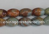 CNS203 15.5 inches 10*14mm rice natural serpentine jasper beads