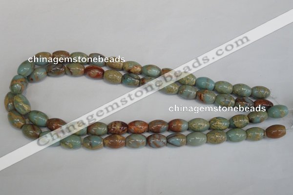 CNS203 15.5 inches 10*14mm rice natural serpentine jasper beads