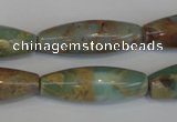 CNS204 15.5 inches 10*30mm rice natural serpentine jasper beads