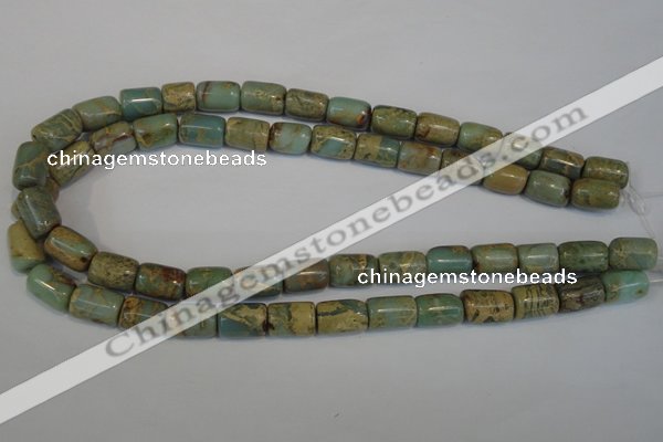 CNS205 15.5 inches 10*14mm drum natural serpentine jasper beads